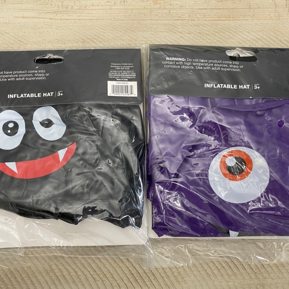 HALLOWEEN CHILD SPIDER and BAT INFLATABLE HATS SET - Picture 2 of 7